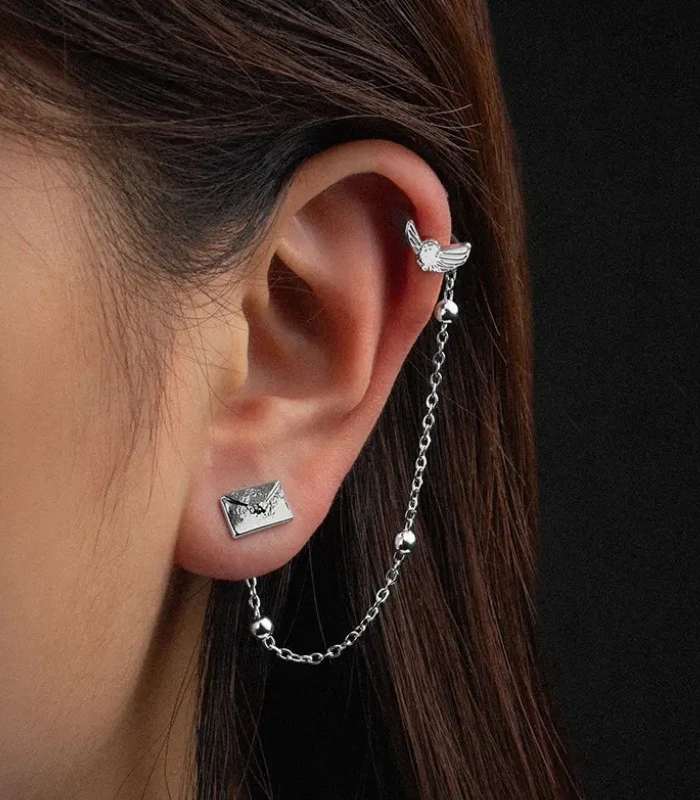 Boucle Et Bague D’oreille Hedwige - Harry Potter 4 Boucle Et Bague D’oreille Hedwige - Harry Potter – Image 2