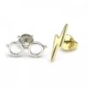 Clous D’oreilles Éclair Et Lunettes En Argent 925ème - Harry Potter -Harry Potter Série Magasin clous doreilles eclair et lunettes en argent 925eme harry potter