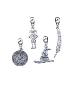 Ensemble De Charms Harry Potter 1 : Dobby - Plume - Ministère De La Magie - Choixpeau