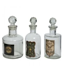 Set 3 Bouteilles En Verre Borgia