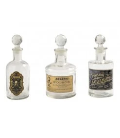 Set 3 Bouteilles En Verre Montaigus